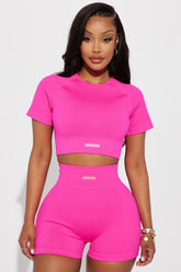 Effortless Evelyn Ribbed Seamless Top - Neon Pink Fashion Nova